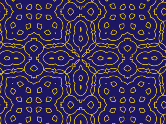 Blue Pattern Islamic Illustration