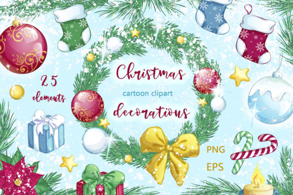 Christmas Decorations. Stickers.
