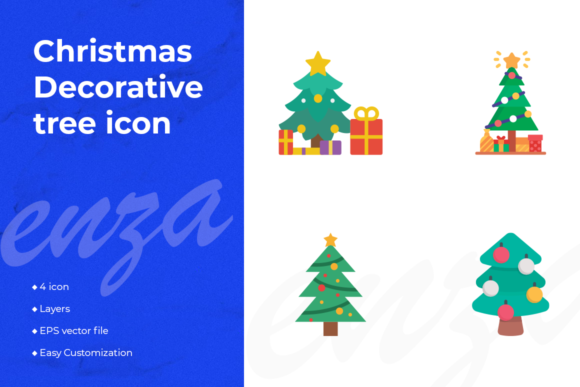 Christmas Decorative Tree Icon Design: A Versatile Asset for Creative Projects