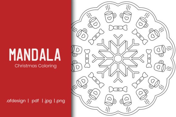 Christmas Mandala Coloring Page Graphic: A Versatile Creative Asset for Artists and Designers