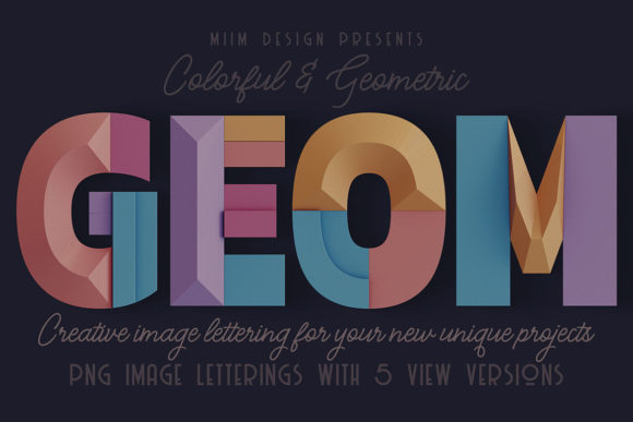 Decorative Geometry - 3D Lettering and High-Resolution Geometric Art for Design Projects