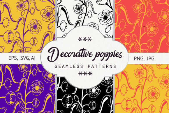 Decorative Poppies. Seamless Pattern: A Versatile Design Element for Creative Projects