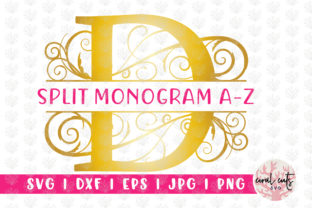 Decorative Swirl Split Monogram a to Z: A Versatile Design Resource for Creative Projects