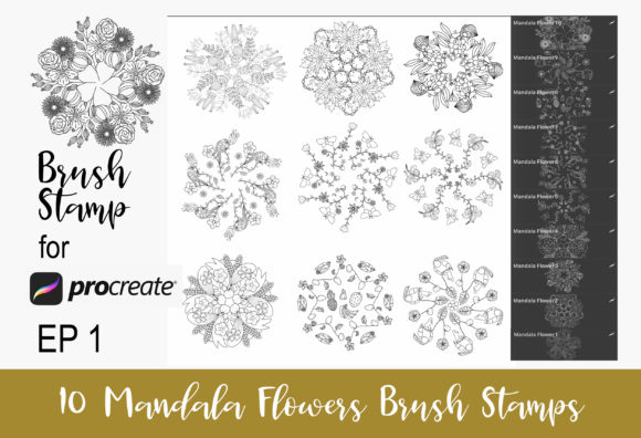 Exploring the 10 Procreate Brushes Stamp Mandala EP1 for Creative Design and Craft Projects