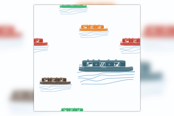 Flat Style Canal Boat Seamless Pattern