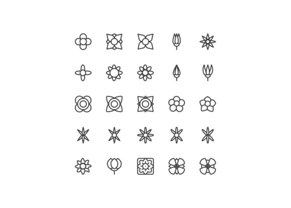 Flower Line Style Ixon Set: A Versatile Icon for Design and Branding Projects