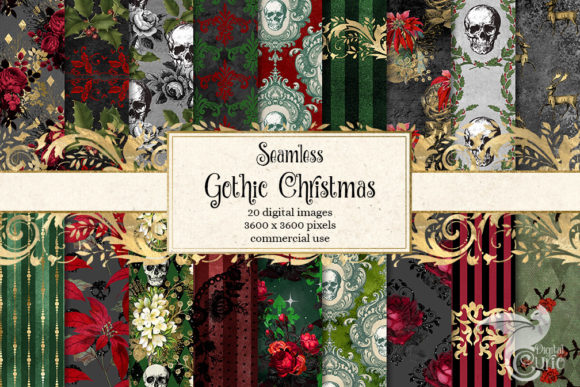 Gothic Christmas Digital Paper: A Unique Blend of Darkness and Festivity