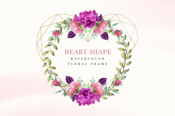 Heart Shape Watercolor Floral Frame: A Versatile Design Element for Creative Projects