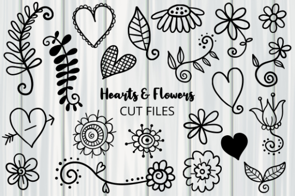 Hearts and Flowers Doodle