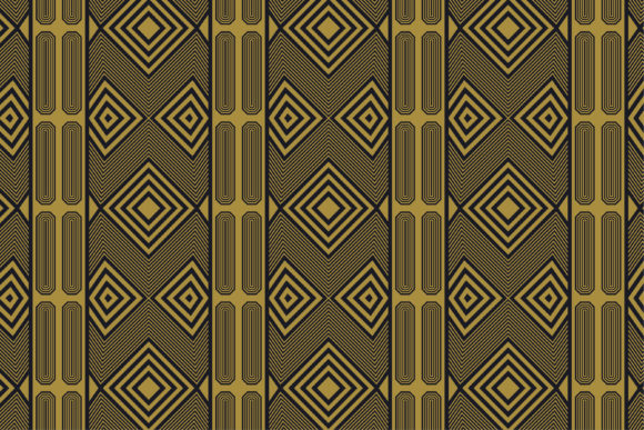 Line Square Geometric Gold Black Pattern