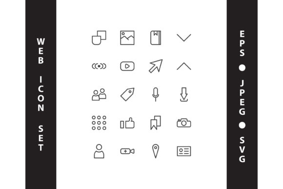 Line Style Web Icon Set 3: A Versatile Design Asset for Modern Projects