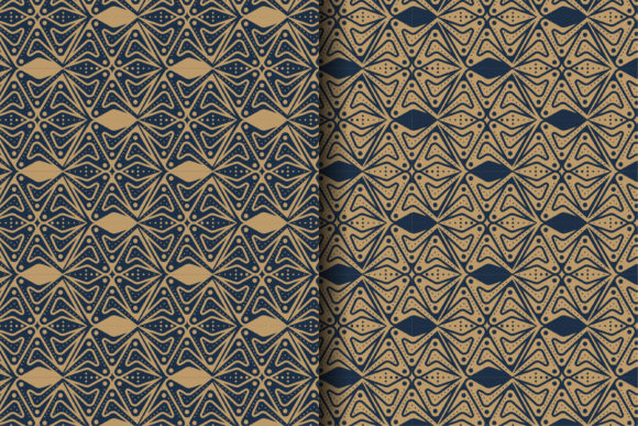 Outline Geometric Pattern Blue Brown for Creative Projects