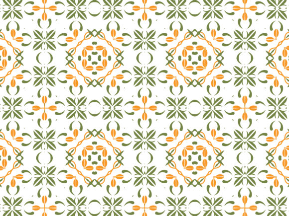 Pattern Green Orange Ornament Design