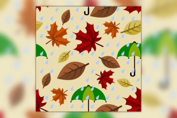 Rainy Autumn Vector Seamless Pattern