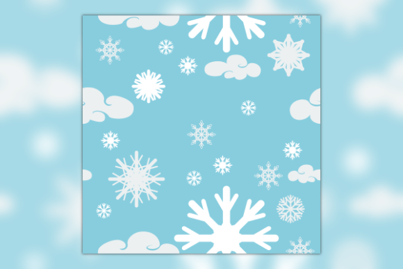 Snowflakes and Clouds Seamless Pattern