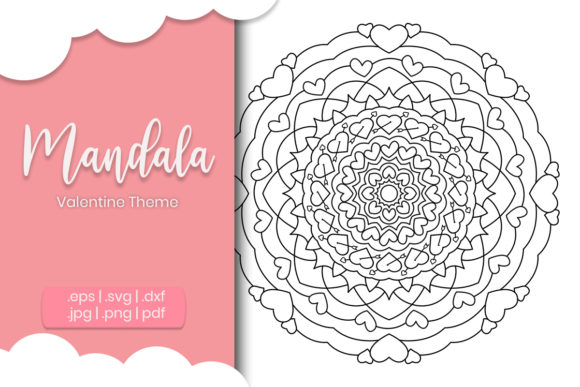 Valentine Mandala Coloring Page Graphic: A Versatile Tool for Creative Expression