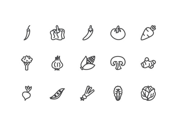 Vegetable Icon Set Line Style: A Versatile Design Resource for Creative Projects