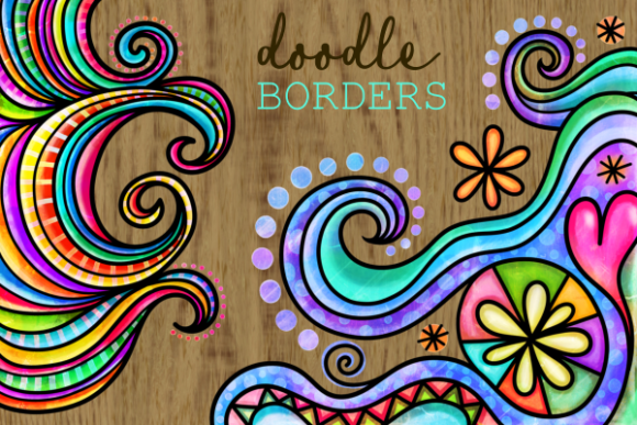 Watercolor Ink Doodle Decor Page Borders: Elevating Craft Projects with Artistic Flair